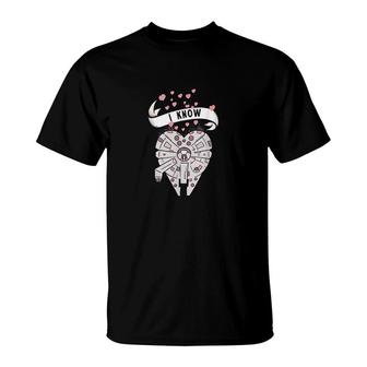 Millennium Falcon I Know Valentine's Day T-Shirt | Mazezy