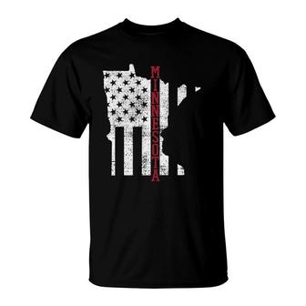 Minnesota Vintage Retro Usa Flag America Merica 4Th Of July T-Shirt | Mazezy UK