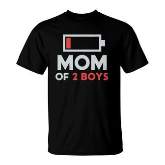 Mom Of 2 Boys Gift From Son Mothers Day Birthday Women T-Shirt | Mazezy