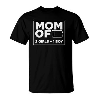 Mom Of 2 Girls 1 Boy Mother's Day Gifts From Daughter T-Shirt | Mazezy