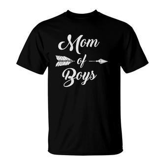 Mom Of Boys Mommy And Son Funny Proud Mother Mama T-Shirt | Mazezy