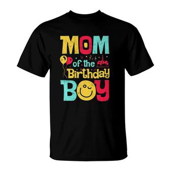 Mom Of The Birthday Boy Mother Mama Moms Women Gift T-Shirt | Mazezy