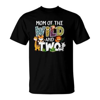 Mom Of The Wild And Two Zoo Safari Jungle Birthday T-Shirt | Mazezy