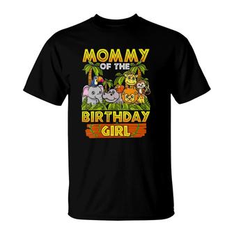 Mommy Of The Birthday Girl Safari Zoo Wild Animal Party V-Neck T-shirt - Thegiftio UK