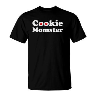 Moms Moms Cookie Momster Mother's Day T-Shirt | Mazezy