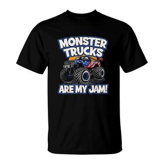 Monster Trucks Are My Jam Boys Kids Monster Truck T-Shirt - Seseable