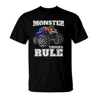Monster Trucks Rule Monster Truck Boys Men T-Shirt | Mazezy