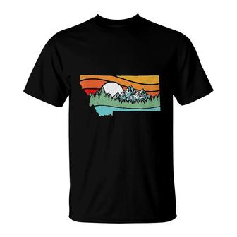Montana Outdoors Retro Mountains T-Shirt | Mazezy