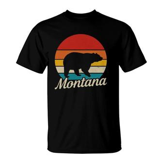 Montana Vintage Grizzly Bear Camping Hiking Souvenir Gift T-Shirt | Mazezy