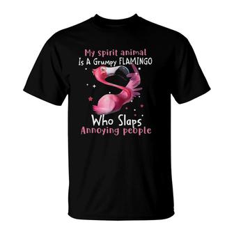 Mother's Day My Spirit Animal Is A Grumpy Flamingo Lover T-Shirt | Mazezy CA