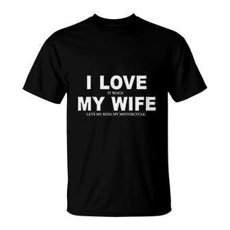Motorcycle I Love My Wife T-Shirt | Mazezy