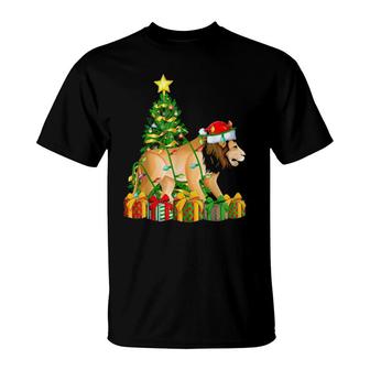 Mountain Lion Lighting Xmas Tree Mountain Lion Christmas T-Shirt | Mazezy