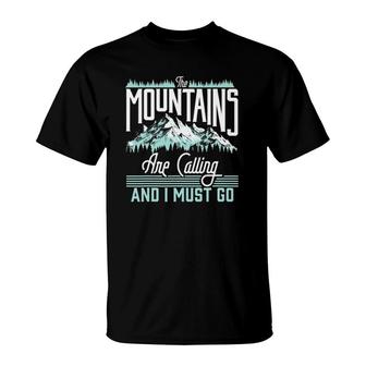 Mountains Are Calling & I Must Go Retro Vintage Graphic T-Shirt | Mazezy