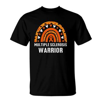Ms Warrior Multiple Sclerosis Awareness Sunflower Rainbow T-Shirt | Mazezy