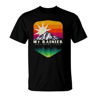 Mt Rainier National Park Vintage Retro Gift T-Shirt | Mazezy AU
