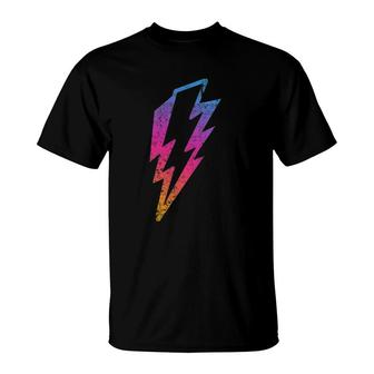 Multicolor Lightnings Powerful Distressed Bolts Unisex T-Shirt | Mazezy