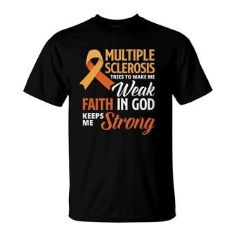 Multiple Sclerosis Faith God Jesus Multiple Sclerosis Pullover T-Shirt | Mazezy