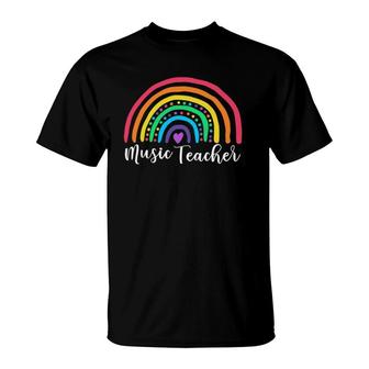Music Teacher Rainbow It's A Good Day To Teach Tiny Musicians T-Shirt | Mazezy