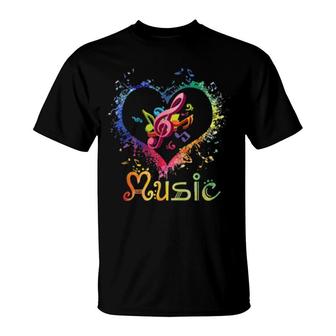 Musician Musical Instrument Music Notes Treble Clef T-Shirt | Mazezy