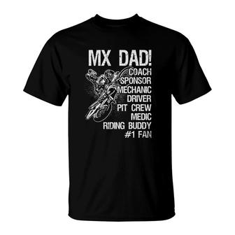 Mx Dad Coach Sponsor Mechanic Driver Pit Crew Medic Ridding Buddy T-Shirt | Mazezy