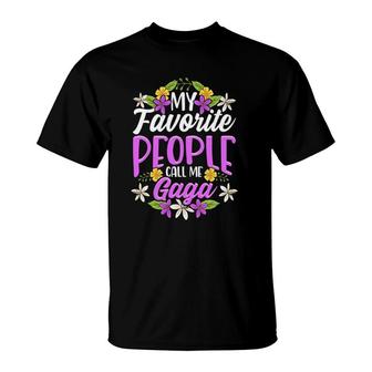 My Favorite People Call Me Gaga Floral Mothers Day Gifts T-Shirt | Mazezy