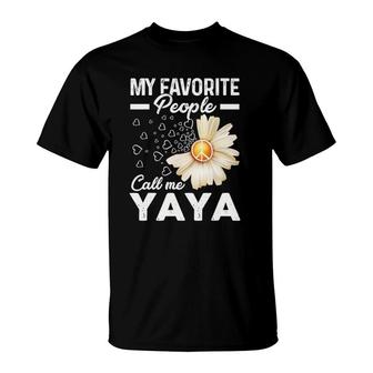 My Favorite People Call Me Yaya Floral Grandma Mother Day T-Shirt | Mazezy