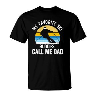 My Favorite Ski Buddies Call Me Dad Vintage Sunset T-Shirt | Mazezy