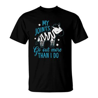 My Joints Go Out More Than I Do Zebra Ehlers-Danlos Syndrome T-Shirt | Mazezy