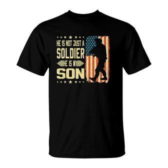My Son Is A Soldier Hero Proud Army Mom Dad Military Gifts T-Shirt | Mazezy