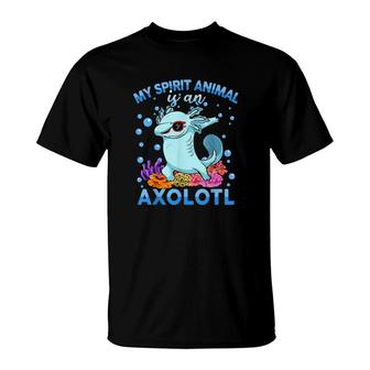 My Spirit Animal Is An Axolotl Kid Boy Dabbing Axolotl T-Shirt | Mazezy