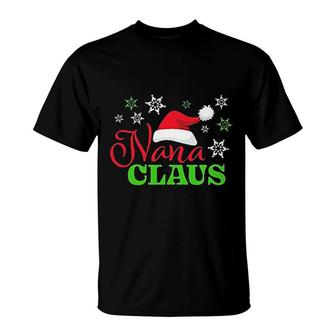 Nana Claus With Christmas Santa Hat T-Shirt | Mazezy