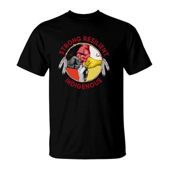 Native American Strong Resilient Indigeous Medicine Wheel Symbol Fist Bump T-Shirt | Mazezy