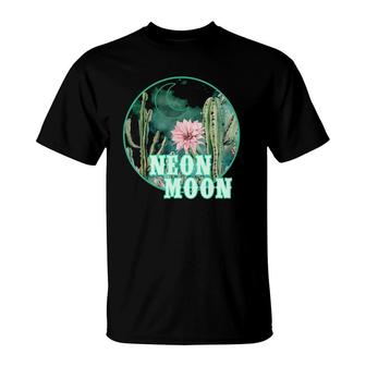 Neon Moon Country Retro Western 80S 90 Cactus T-Shirt | Mazezy
