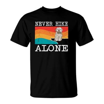 Never Hike Alone Coton De Tulear Graphic Hiking T-Shirt | Mazezy