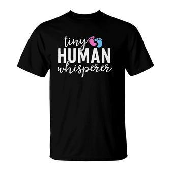 Nicu Nurse Gifts Tiny Human Whisperer Neonatal Icu Nursing T-Shirt | Mazezy