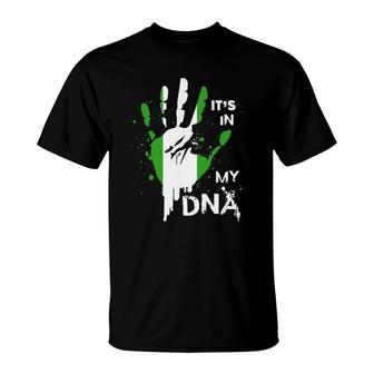 Nigeria It's In My Dna Nigerian Flag Proud Fingerprint T-Shirt | Mazezy DE