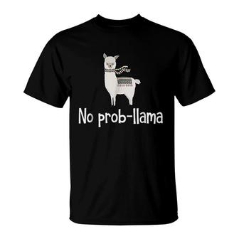 No Prob-llama Cute Llama Alpaca Lover T-Shirt | Mazezy