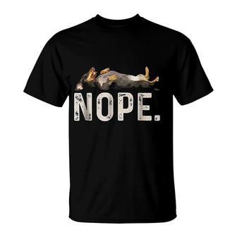 Nope Lazy Dachshund T-Shirt | Mazezy