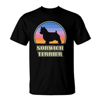 Norwich Terrier Vintage Sunset Dog T-Shirt | Mazezy