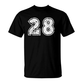 Number 28 Sports Player Uniform Number Jersey T-Shirt | Mazezy