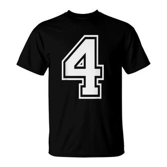 Number 4 Sports Player Number T-Shirt | Mazezy