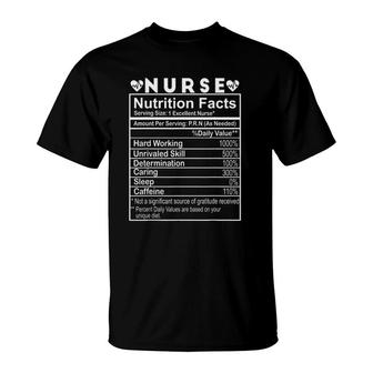Nurse Nutrition Facts Funny Nurse Tee Gift Idea For Nurses T-Shirt | Mazezy