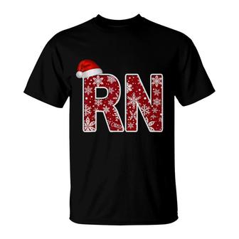 Nurses Merry Christmas Santa Hat Rn T-Shirt | Mazezy
