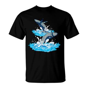Ocean Animal Breaching Whale Sea Creature Humpback Whale T-Shirt | Mazezy