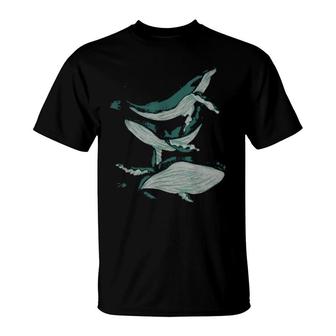 Ocean Mammal Sea Creature Animal Whale Whale T-Shirt | Mazezy