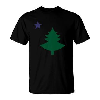 Old Maine State Flag 1901 Pine Tree T-Shirt | Mazezy