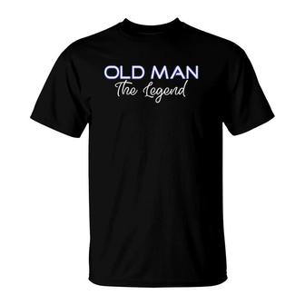 Old Man The Legend Fathers Day Apparel Pa Pop American Dad T-Shirt | Mazezy