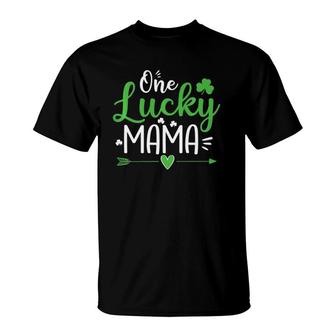 One Lucky Mama St Patrick's Day Funny Mom Gift T-Shirt | Mazezy