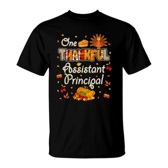 One Thankful Assistant Principal Fall Autumn Thanksgiving T-Shirt | Mazezy