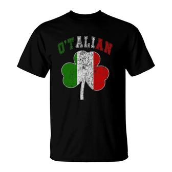 O'talian St Patrick's Day Italian Italy Flag Italia T-Shirt | Mazezy